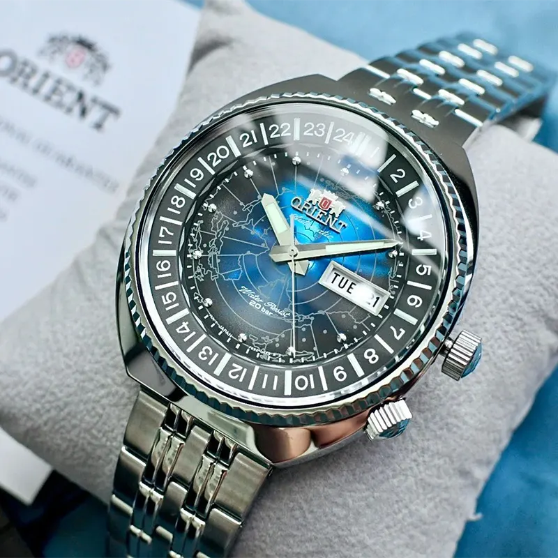 Orient Revival Map Diver's Blue Dial Men's Watch- RA-AA0E03L